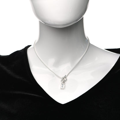 Hermes Sterling Silver Cadenas Kelly Lock Pendant Necklace 2 of 5