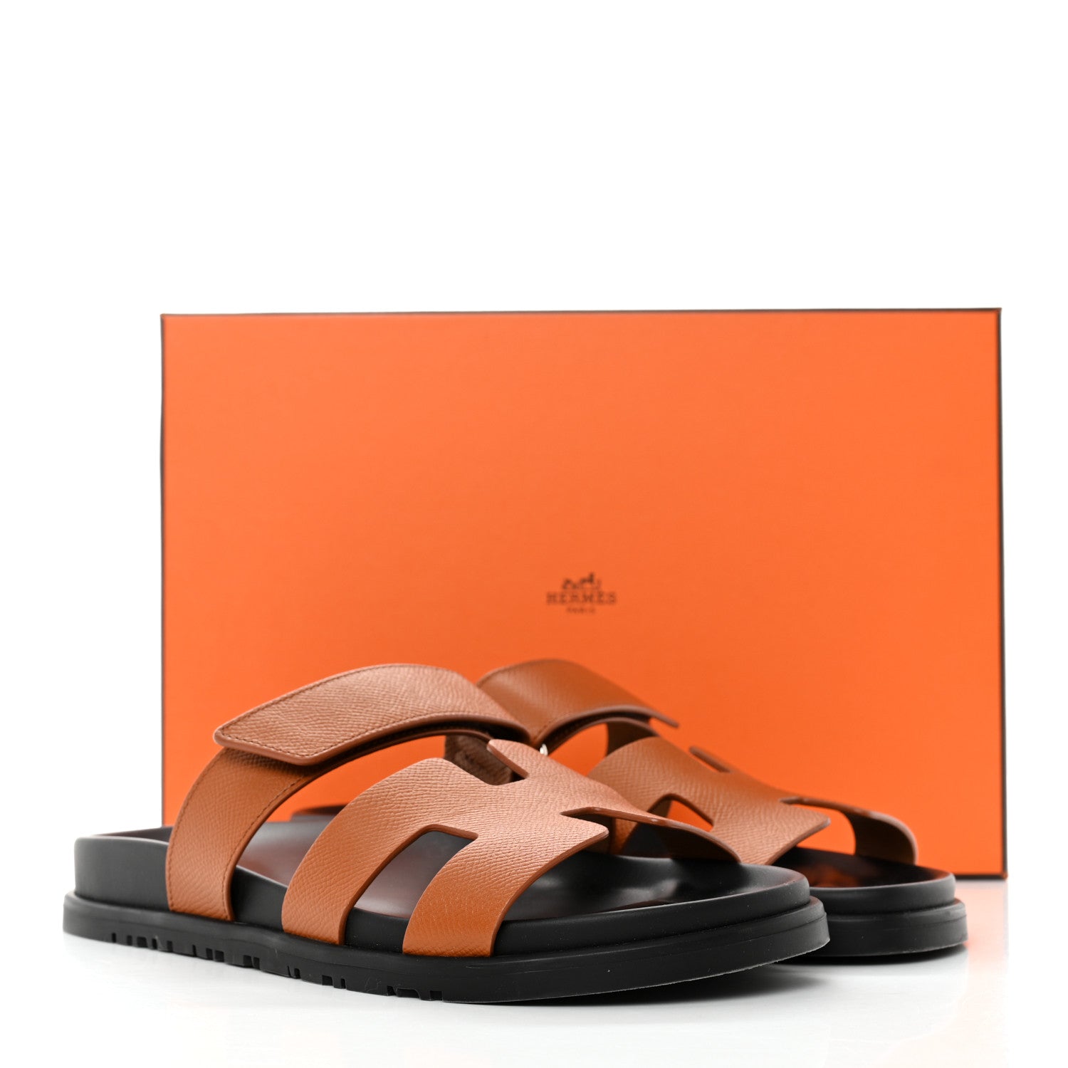 Hermes Epsom Womens Chypre Sandals 38 Natural 9 of 9
