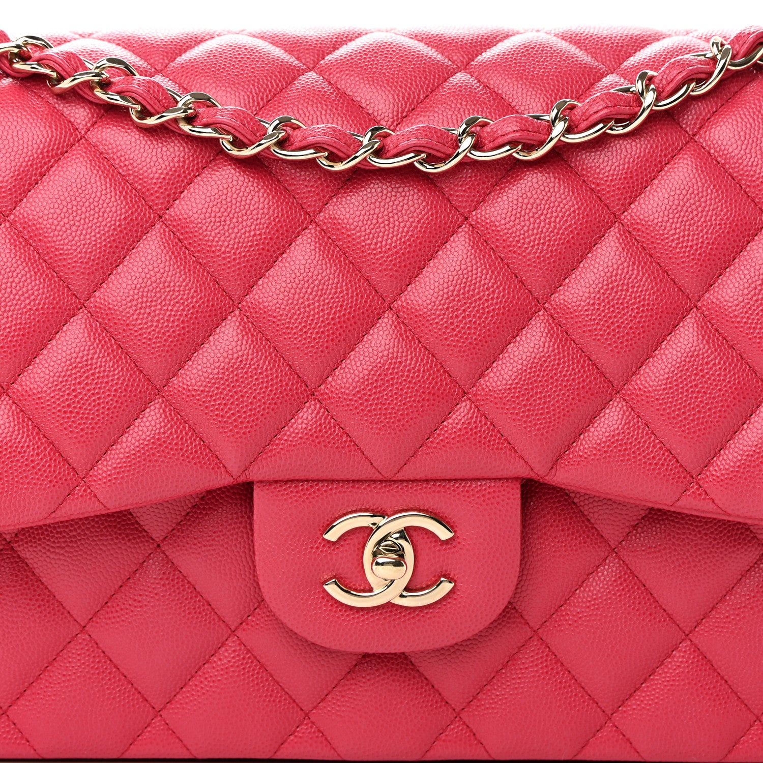 Chanel Caviar Quilted Jumbo Double Flap Dark Pink 8 of 13