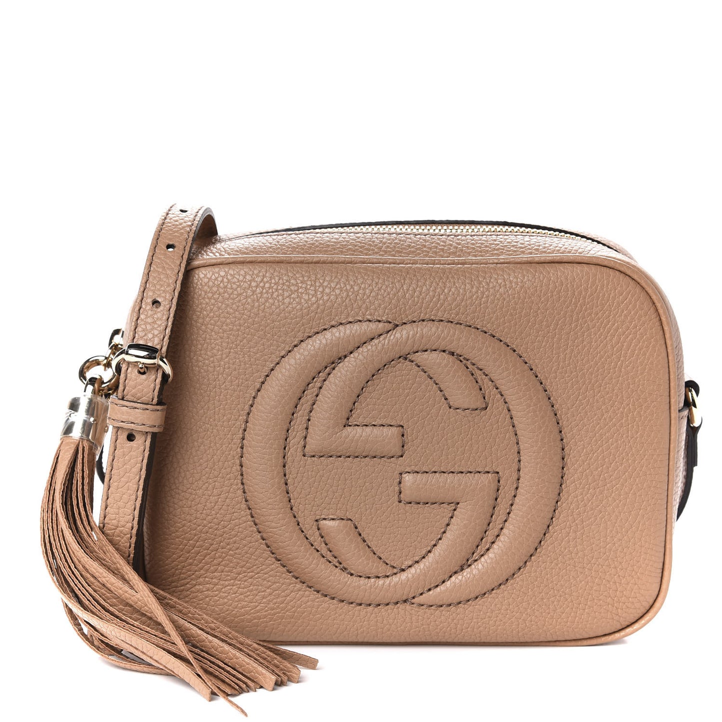 Pebbled Calfskin Small Soho Disco Bag Camelia