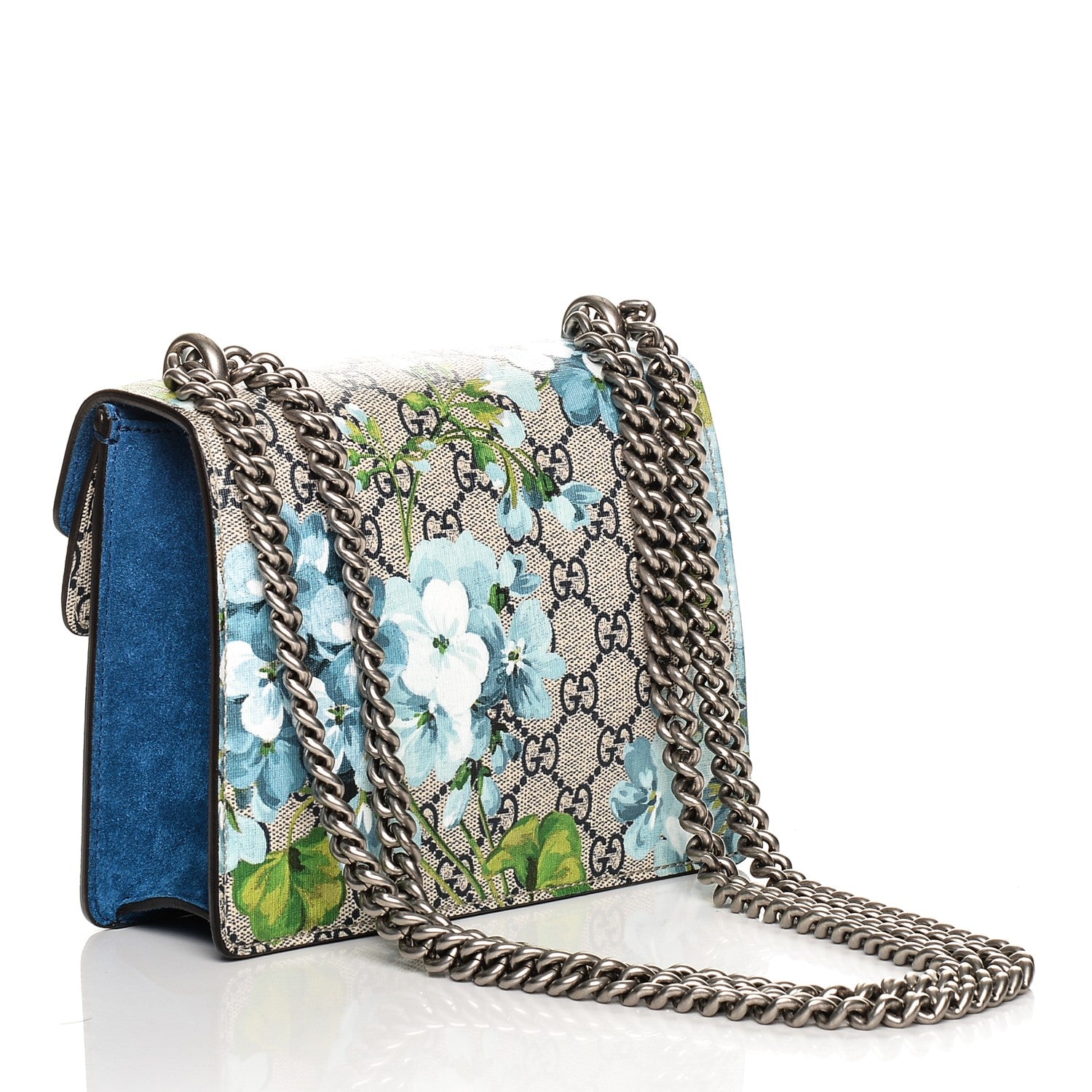 Gucci GG Supreme Monogram Blooms Mini Dionysus Shoulder Bag Beige Navy Vintage Blue 3 of 6