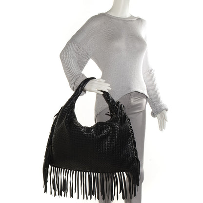 Bottega Veneta Nappa Intrecciato Veneta Maxi Fringed Hobo Nero Black 3 of 9