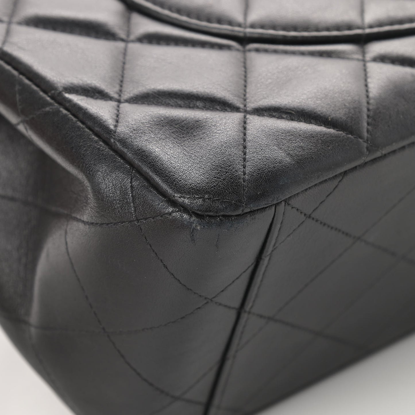 Lambskin Quilted XL Jumbo Single Flap Black