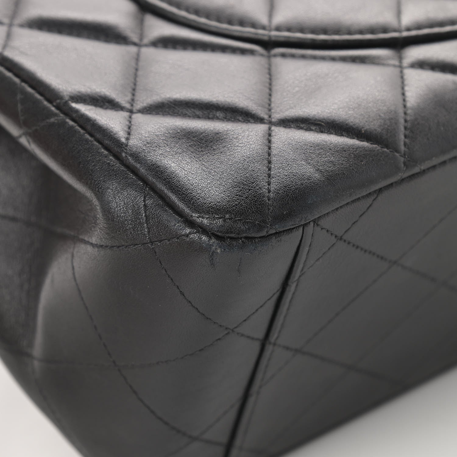 Chanel Lambskin Quilted XL Jumbo Single Flap Black 12 of 14