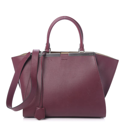 Fendi Vitello Dolce Marmol Shiny Nappa Petite 3Jours Tote Bordeaux 1 of 17
