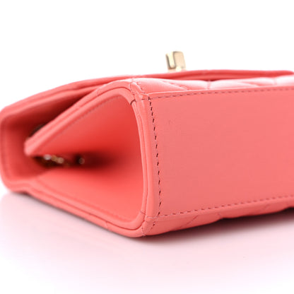 Chanel Lambskin Quilted Mini Trendy CC Clutch With Chain Coral Pink 8 of 10