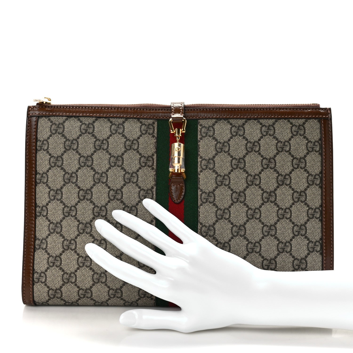 Gucci GG Supreme Monogram Large Jackie 1961 Pouch Brown 2 of 8