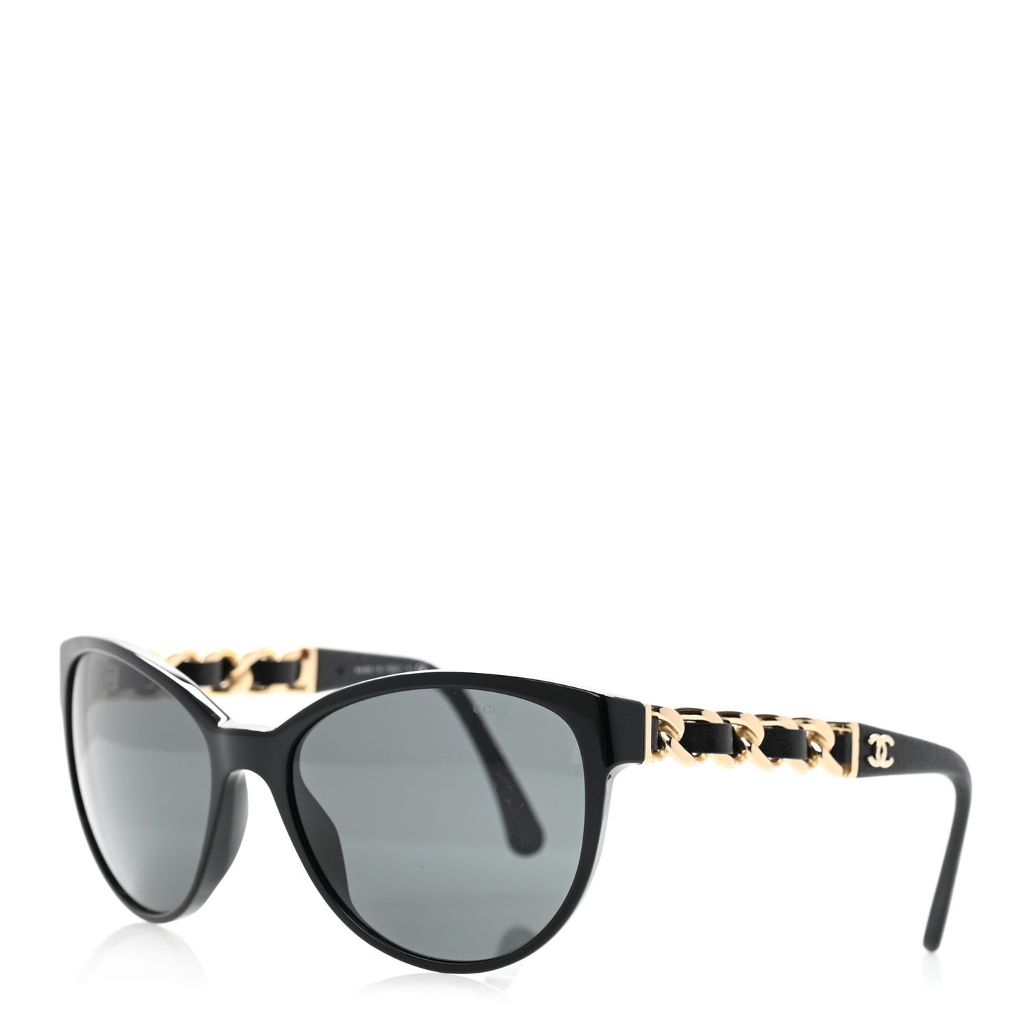 Cat Eye Chain Sunglasses 5215-Q Black