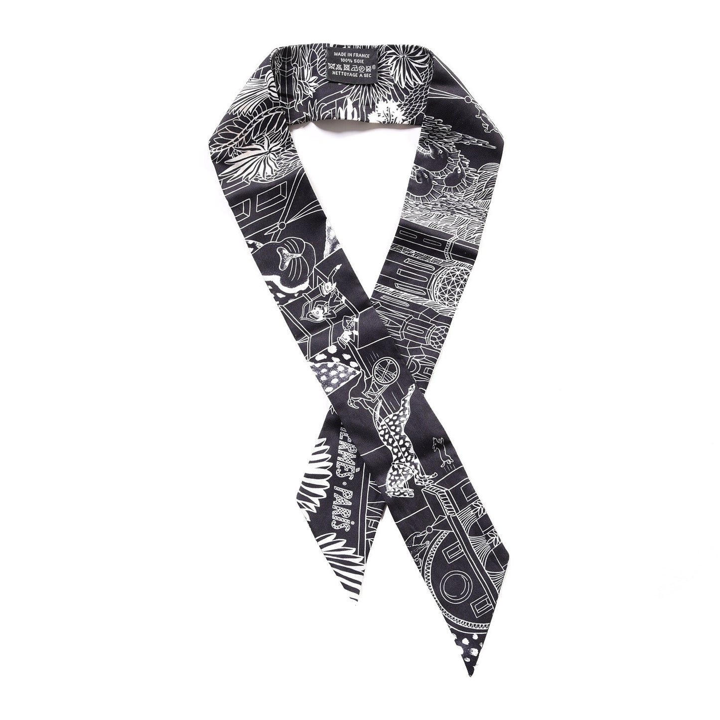 Silk Animapolis Twilly Black White