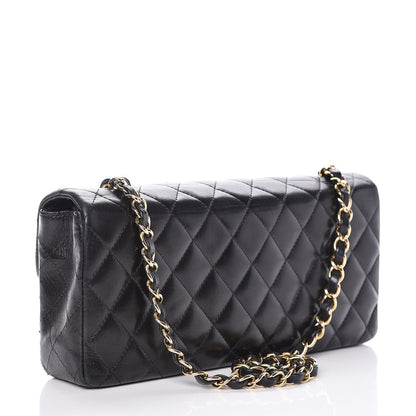 Chanel Lambskin Quilted East West Flap Black 3 of 12