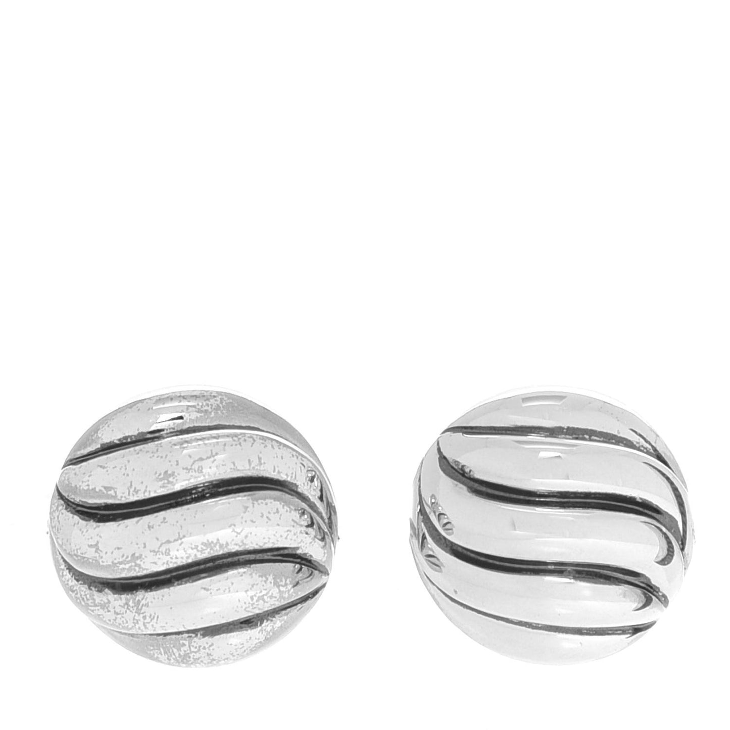 Sterling Silver 8mm Sculpted Cable Stud Earrings