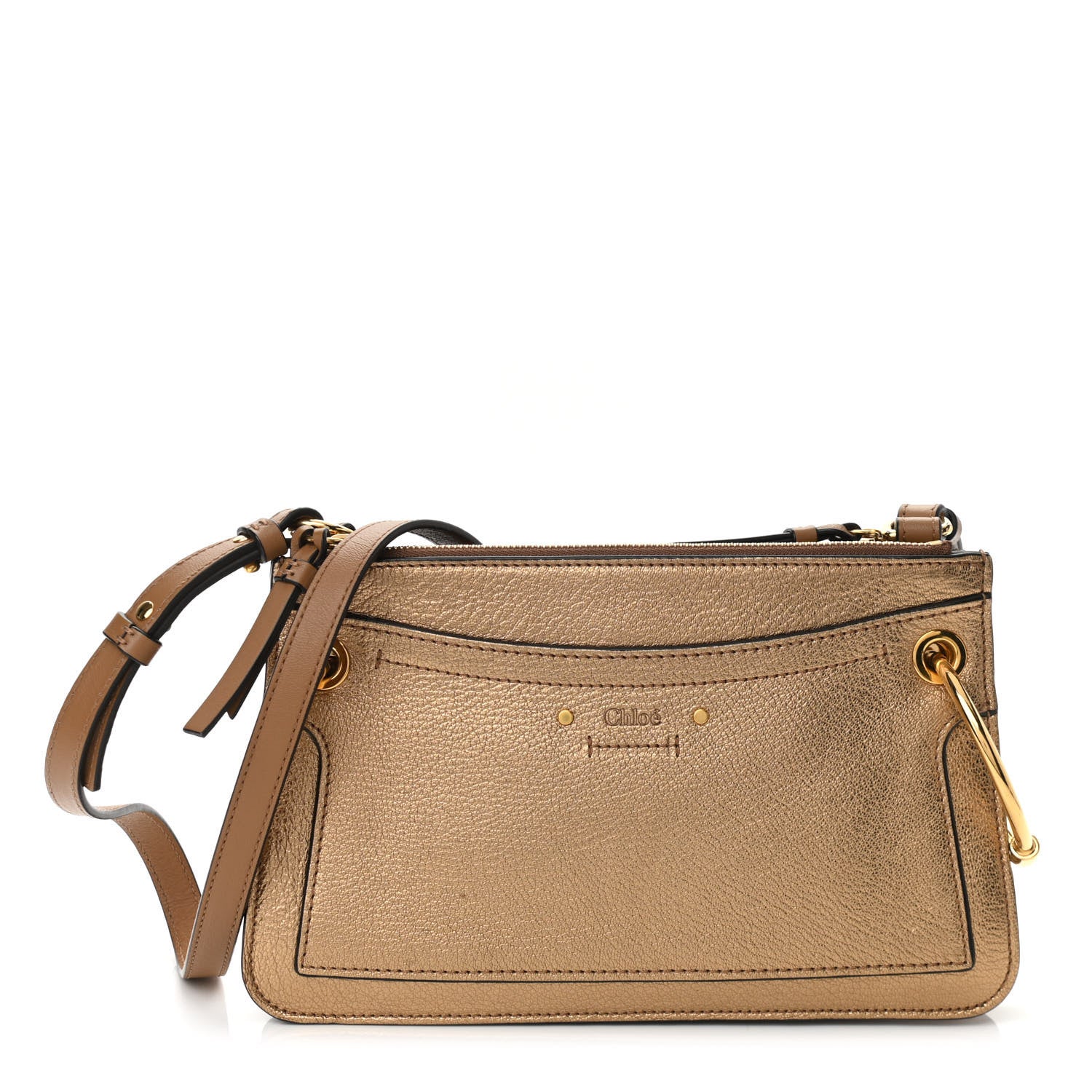 Chloe Metallic Calfskin Small Roy Bag Gold 1 of 10