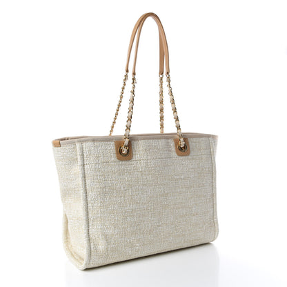 Chanel Canvas Small Deauville Tote Light Beige 3 of 9