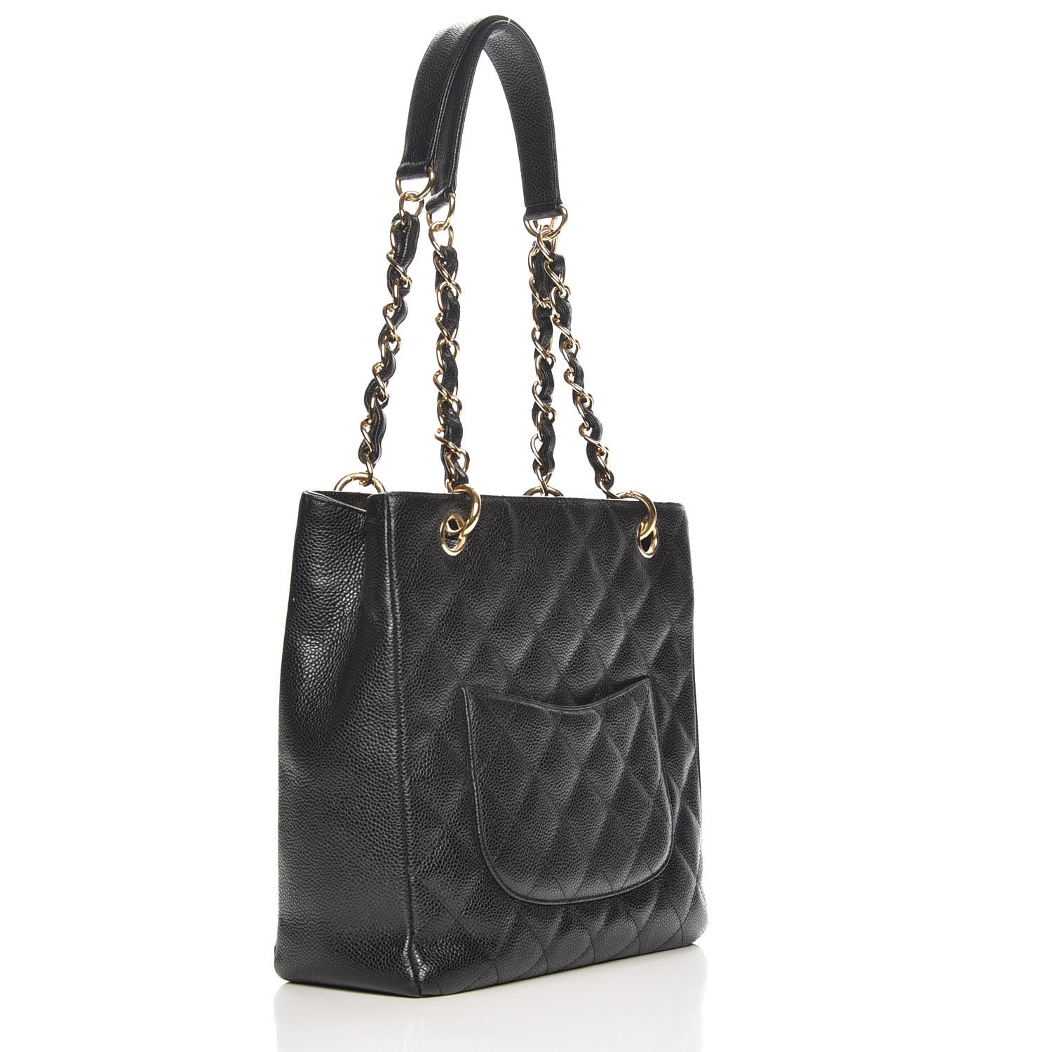 Chanel Caviar Quilted Petit Shopping Tote PST Black 3 of 9