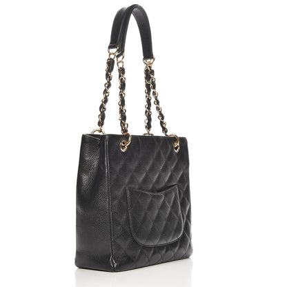 Chanel Caviar Quilted Petit Shopping Tote PST Black 3 of 9