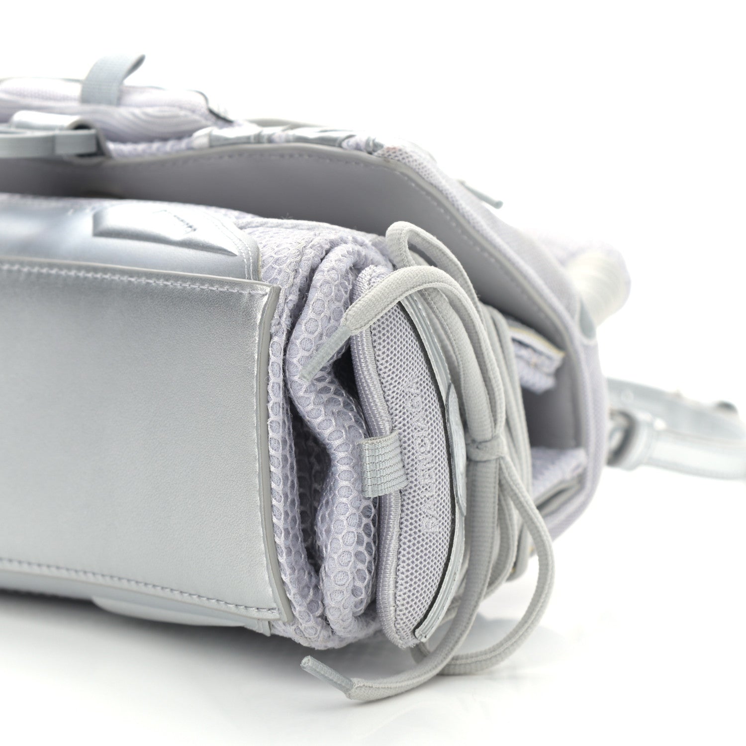 Balenciaga Faux Calfskin Fabric Small Sneakerhead Top Handle Bag Silver 10 of 14