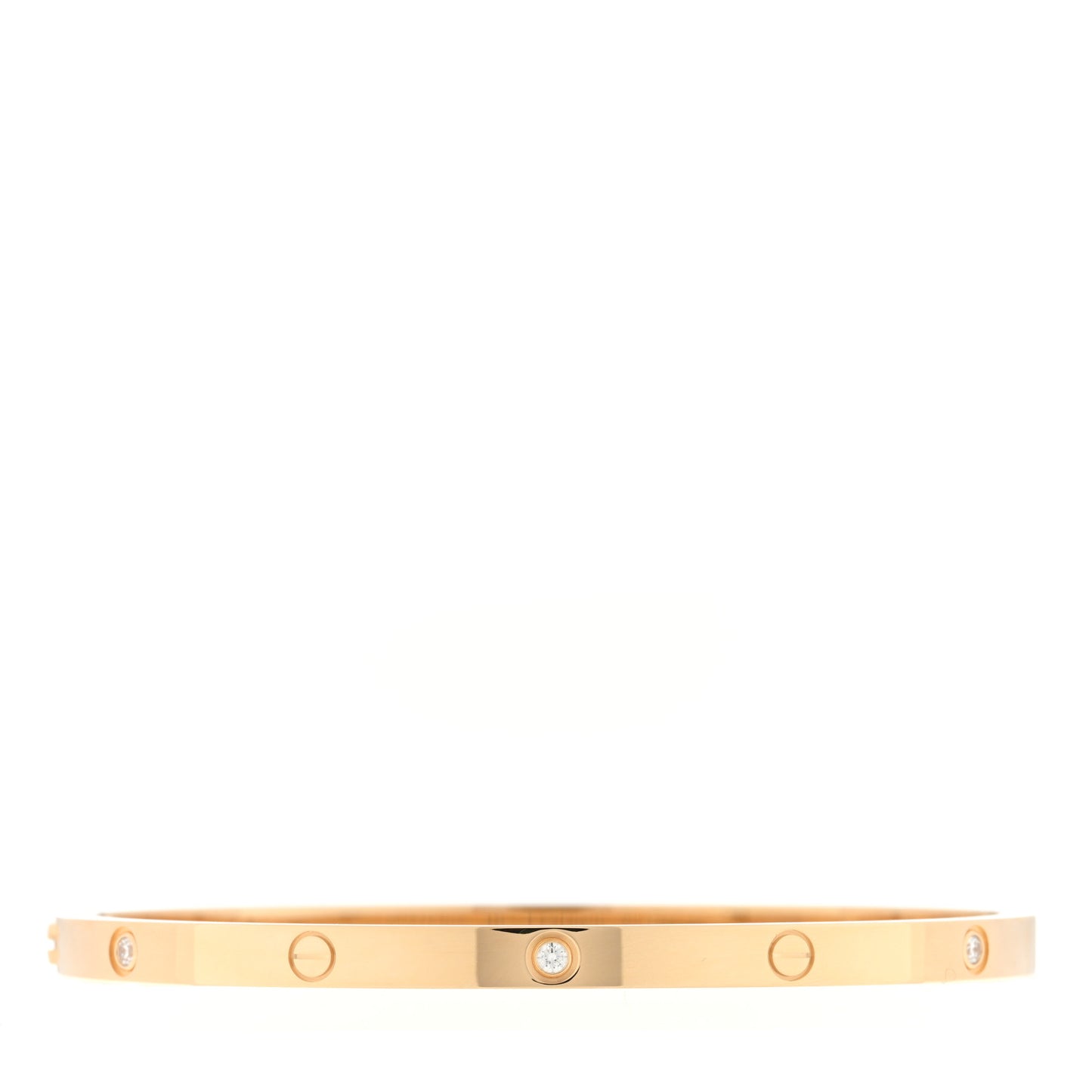 18K Yellow Gold 6 Diamond Small LOVE Bracelet 16