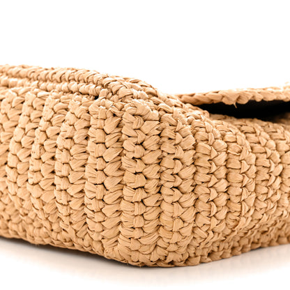 Saint Laurent Raffia Calfskin Monogram Medium Niki Chain Satchel Natural 11 of 18
