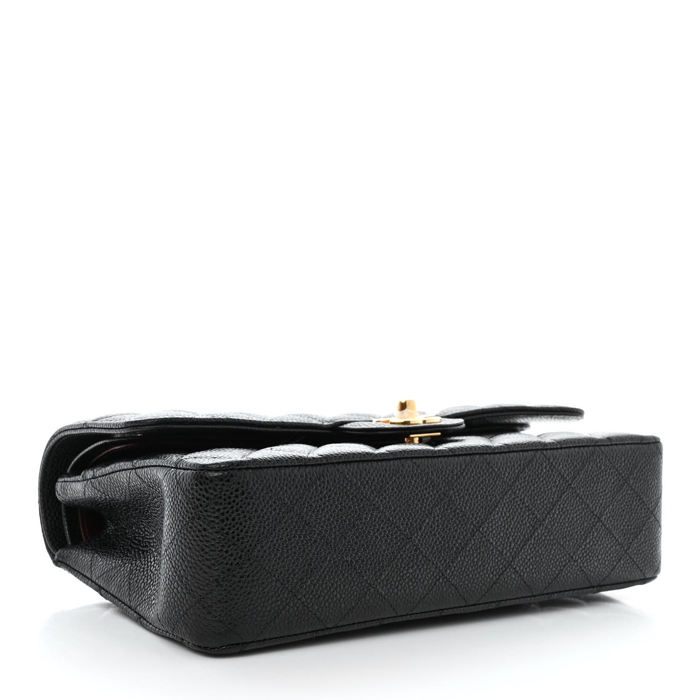 Caviar Quilted Medium Double Flap Black