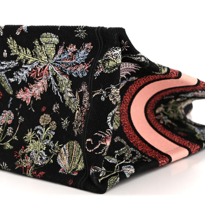 Christian Dior Canvas Embroidered Medium Cabinet De Curiosites Book Tote Black Multicolor 10 of 11