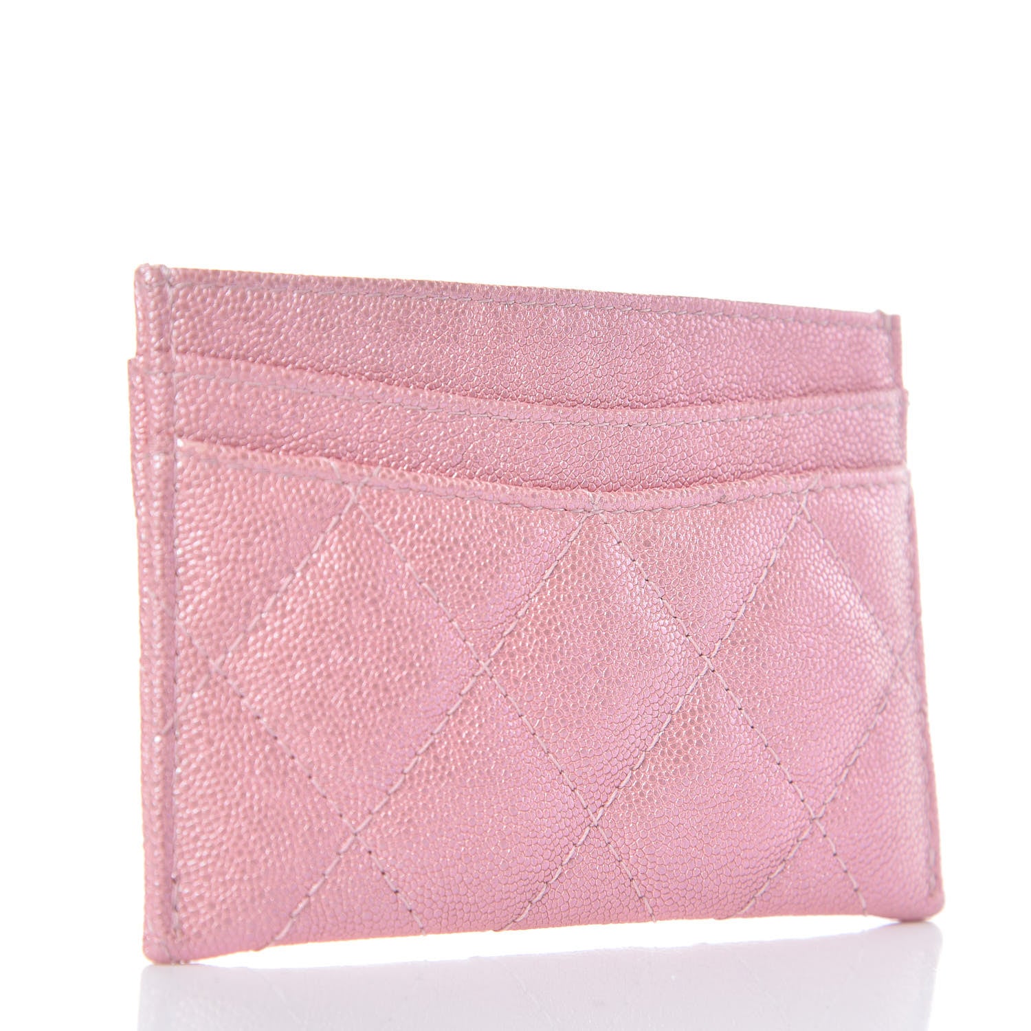 Chanel Iridescent Caviar Quilted Card Holder Rose Pink 3 of 9