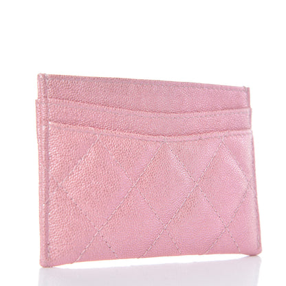 Chanel Iridescent Caviar Quilted Card Holder Rose Pink 3 of 9