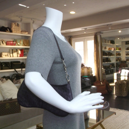Prada Ostrich Shoulder Bag Purple 2 of 8