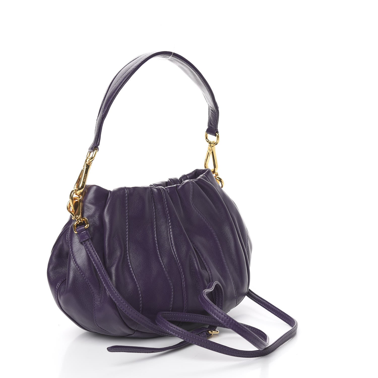 Prada Nappa Stripes Hobo Viola 3 of 10