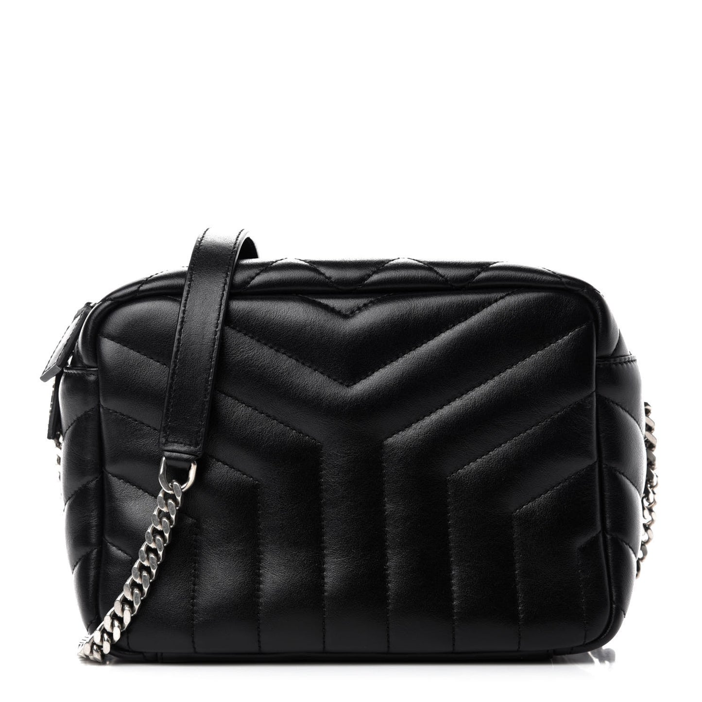 Calfskin Y Quilted Monogram Small Loulou Bowling Bag Black