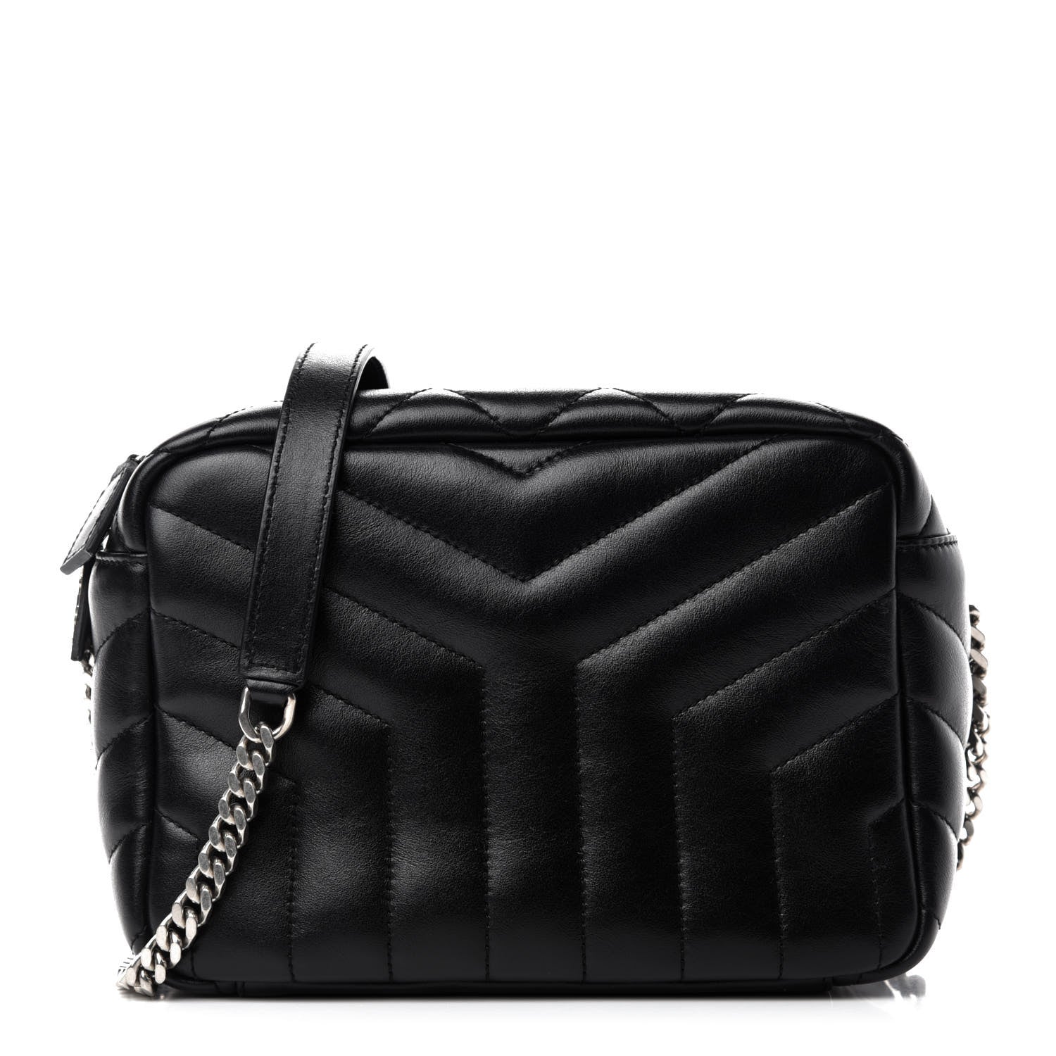 Saint Laurent Calfskin Y Quilted Monogram Small Loulou Bowling Bag Black 1 of 10