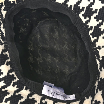 Christian Dior Pied De Poule Bucket Hat 57 Black White 6 of 7