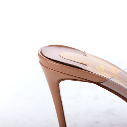 Christian Louboutin Patent PVC Just Nothing 85 Slide Sandals 35 Nude 8 of 13