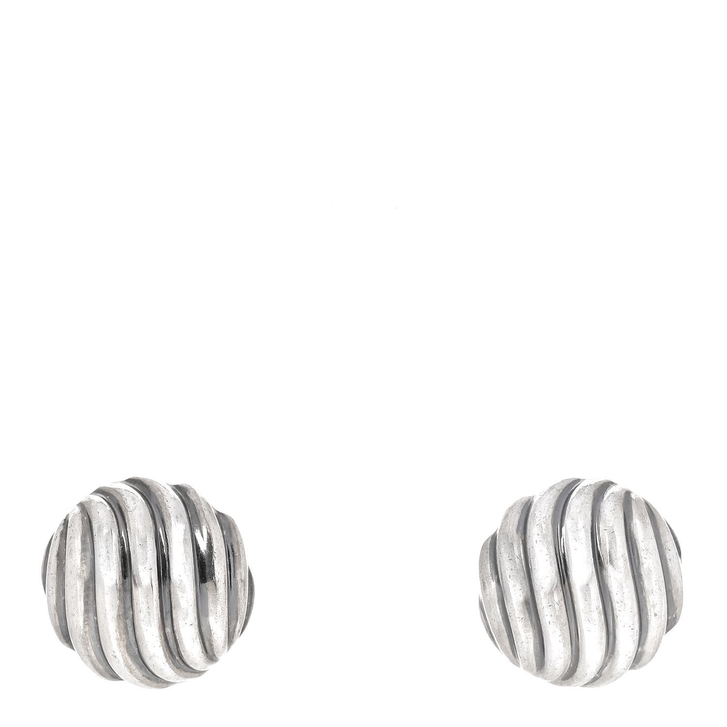 Sterling Silver 14mm Sculpted Cable Stud Earrings