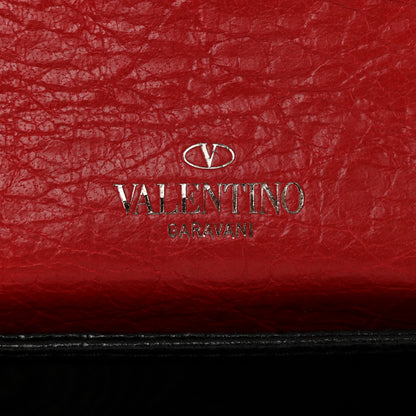 Valentino Garavani Craquele Nappa Rockstud Spike Bi-Fold Card Holder Black 6 of 6