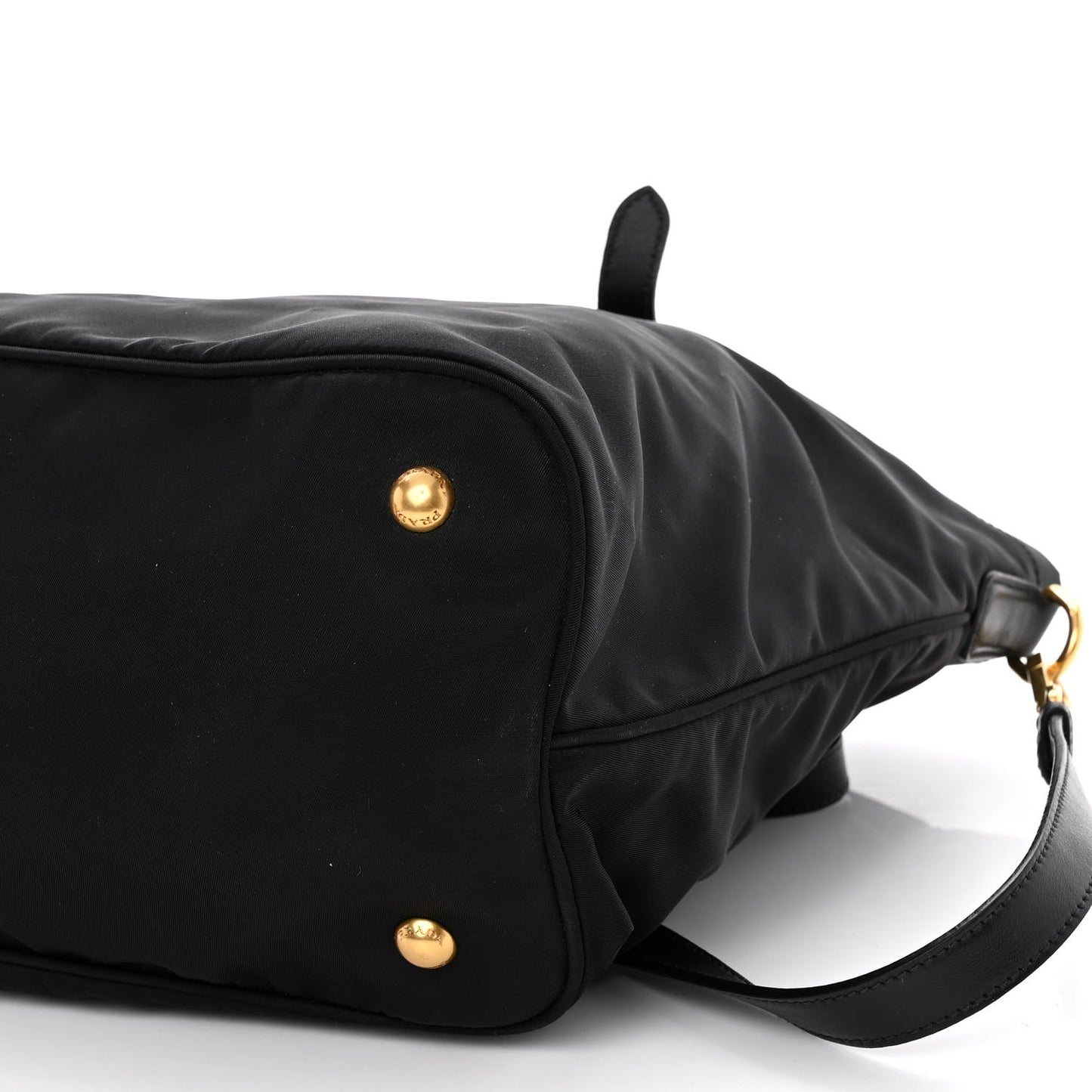 Tessuto Nylon Soft Calfskin Shopping Satchel Black