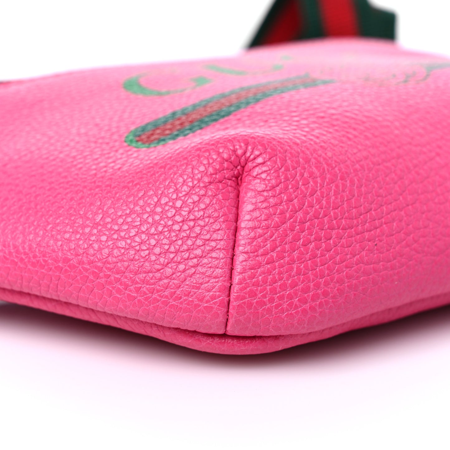Grained Calfskin Small Logo Belt Bag Box Pink Green