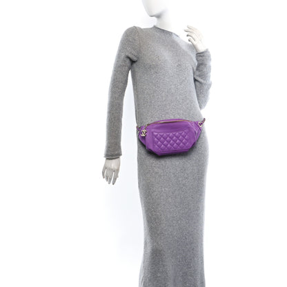 Chanel Lambskin Quilted Waist Belt Bag Purple 2 of 10