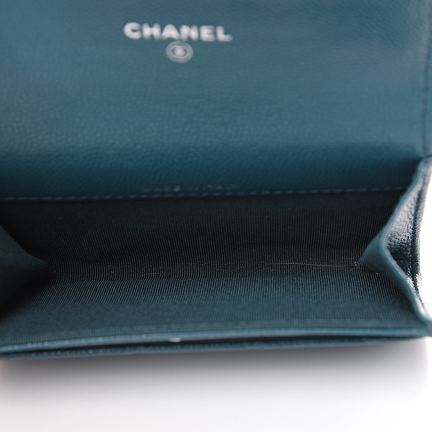 Chanel Caviar Quilted Flap Card Holder Dark Turquoise 4 of 8