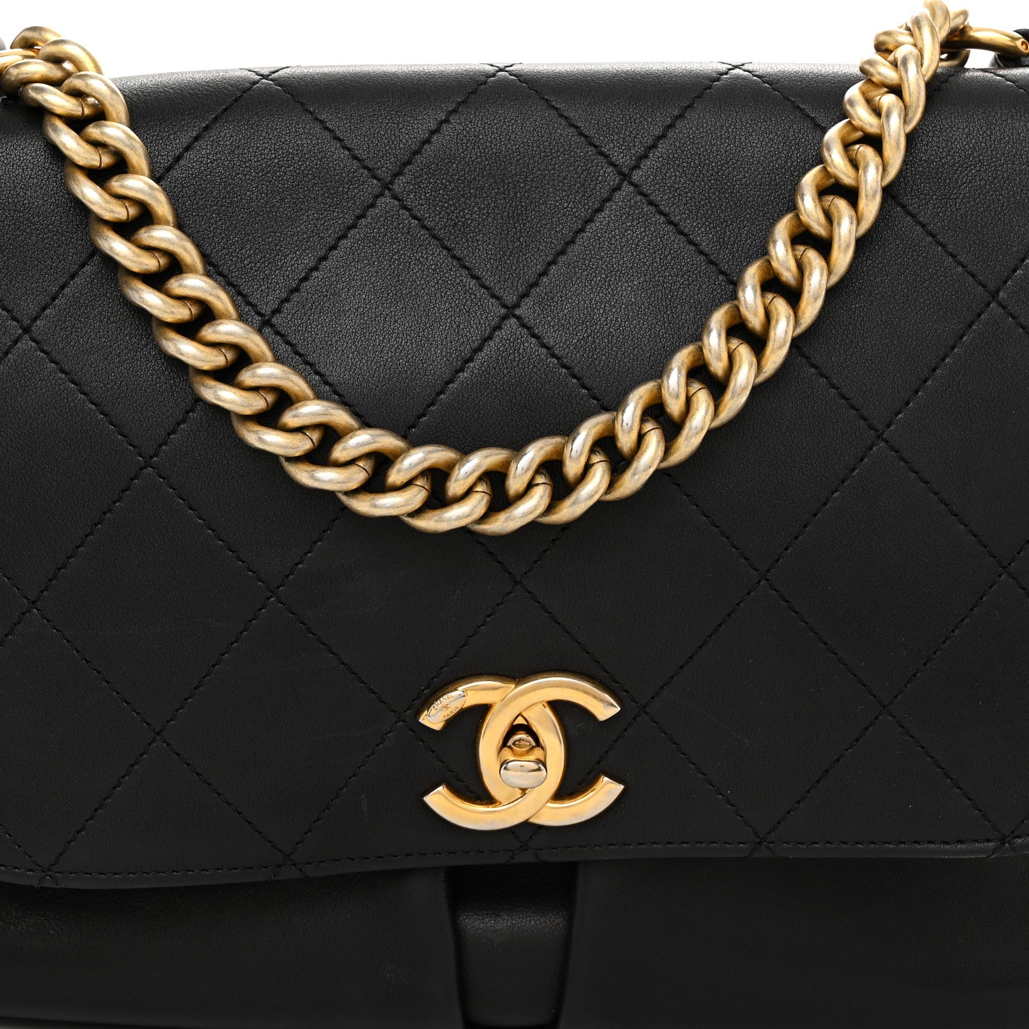 Chanel Calfskin Stitched Small Paris in Rome Messenger Black 8 of 11