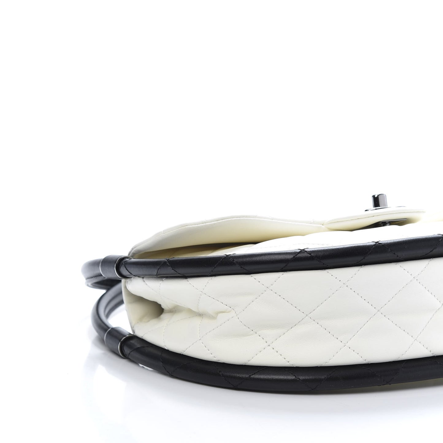 Quilted Lambskin Small Hula Hoop Flap Ivory