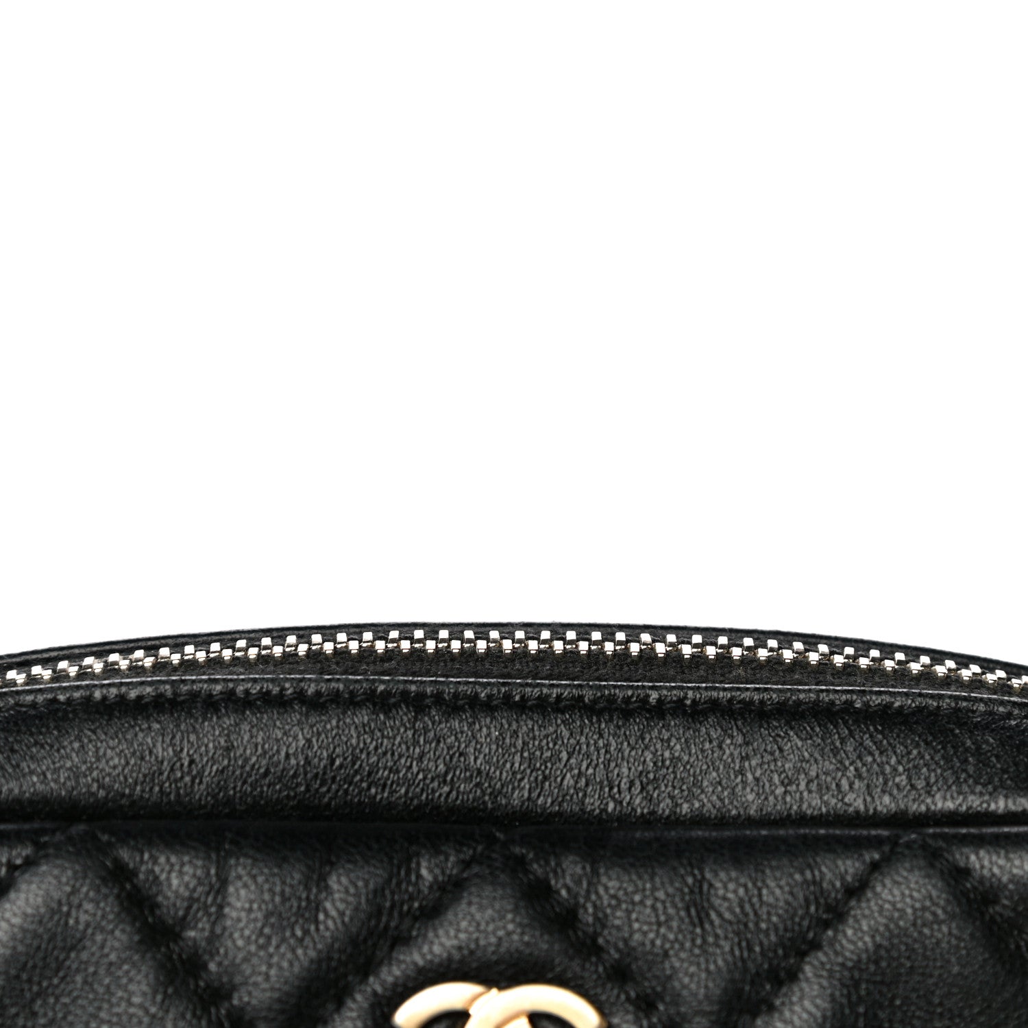 Chanel Lambskin Quilted Small Curvy Pouch Cosmetic Case Black 11 of 13