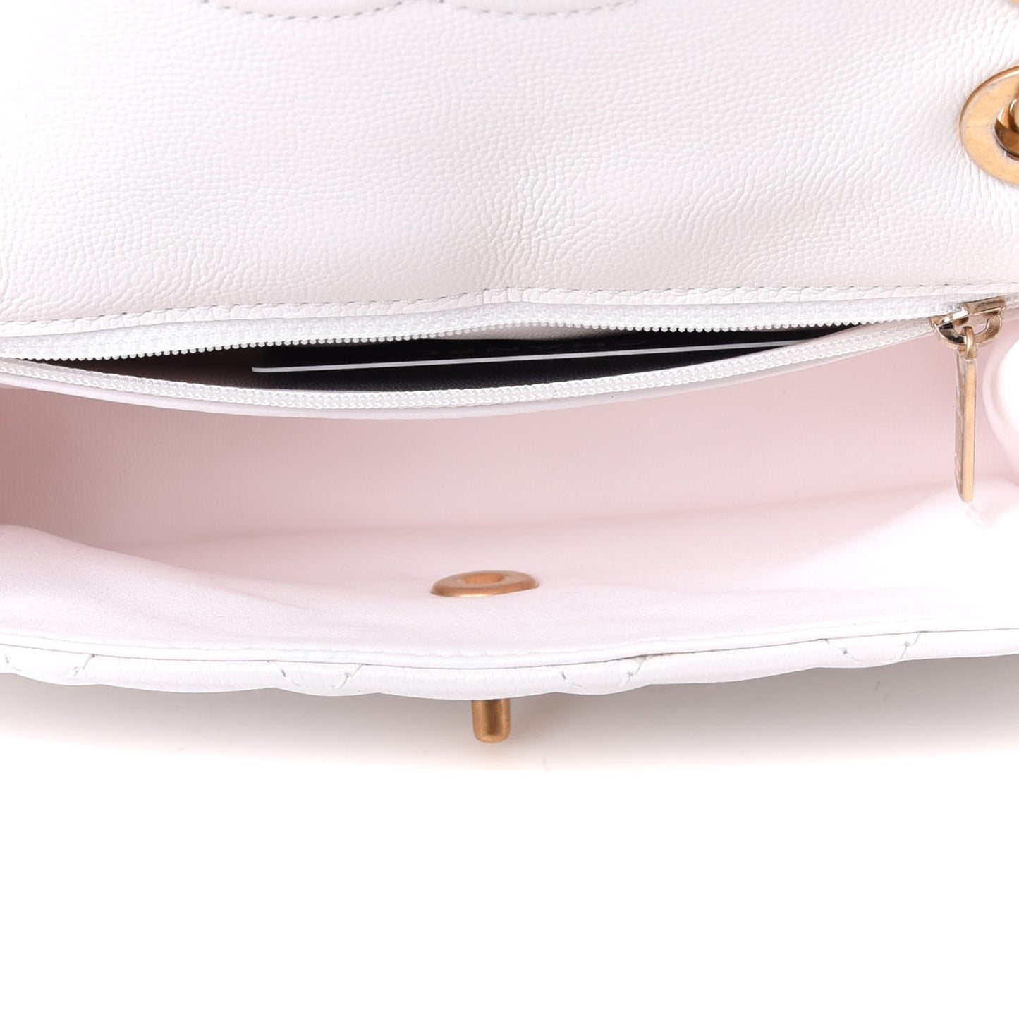 Caviar Quilted Medium Sweet Classic Flap White