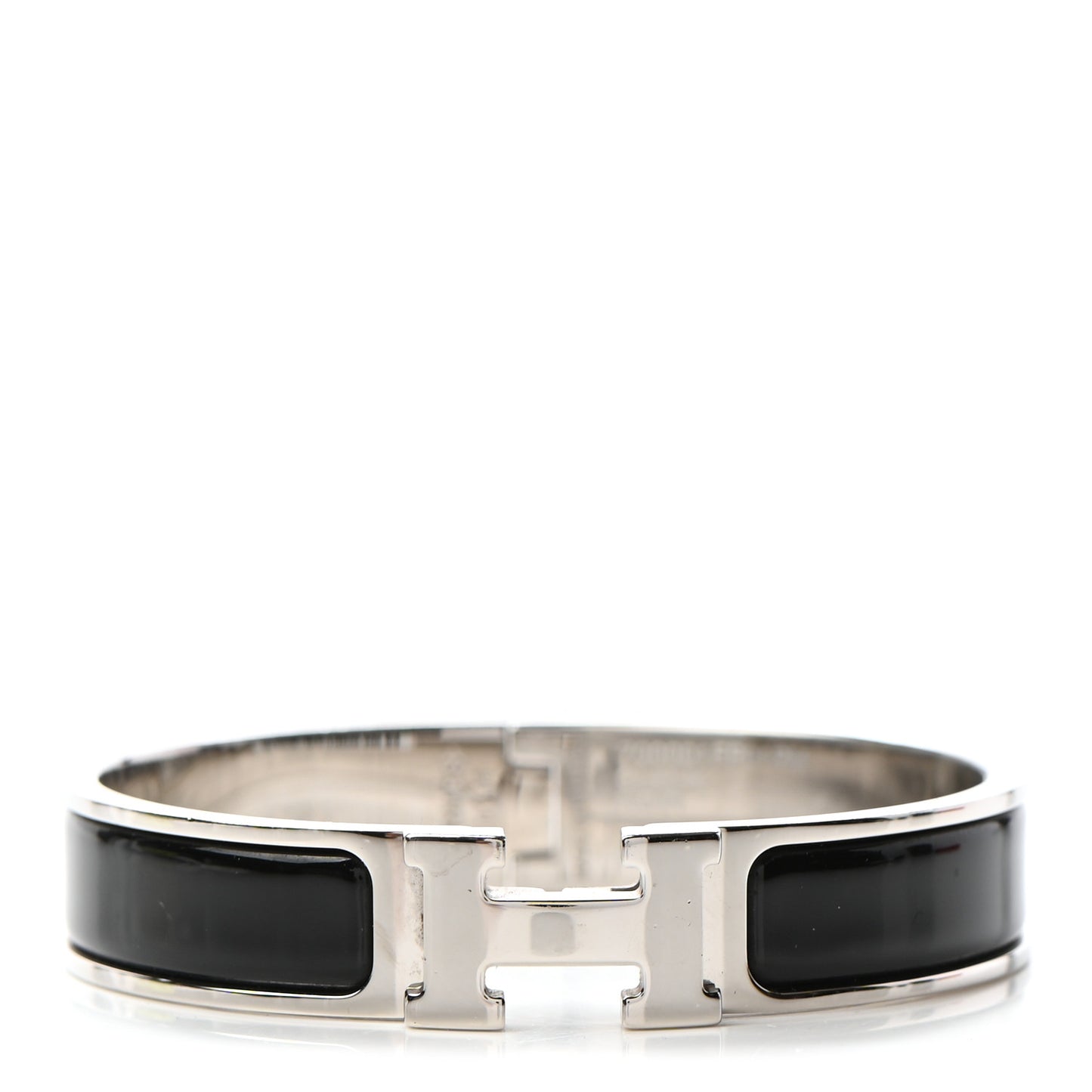 Enamel Narrow Clic Clac H Bracelet PM Black