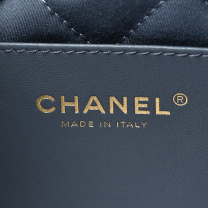 Chanel Shiny Caviar Quilted Monochrome Mini Chanel 22 Blue 6 of 10