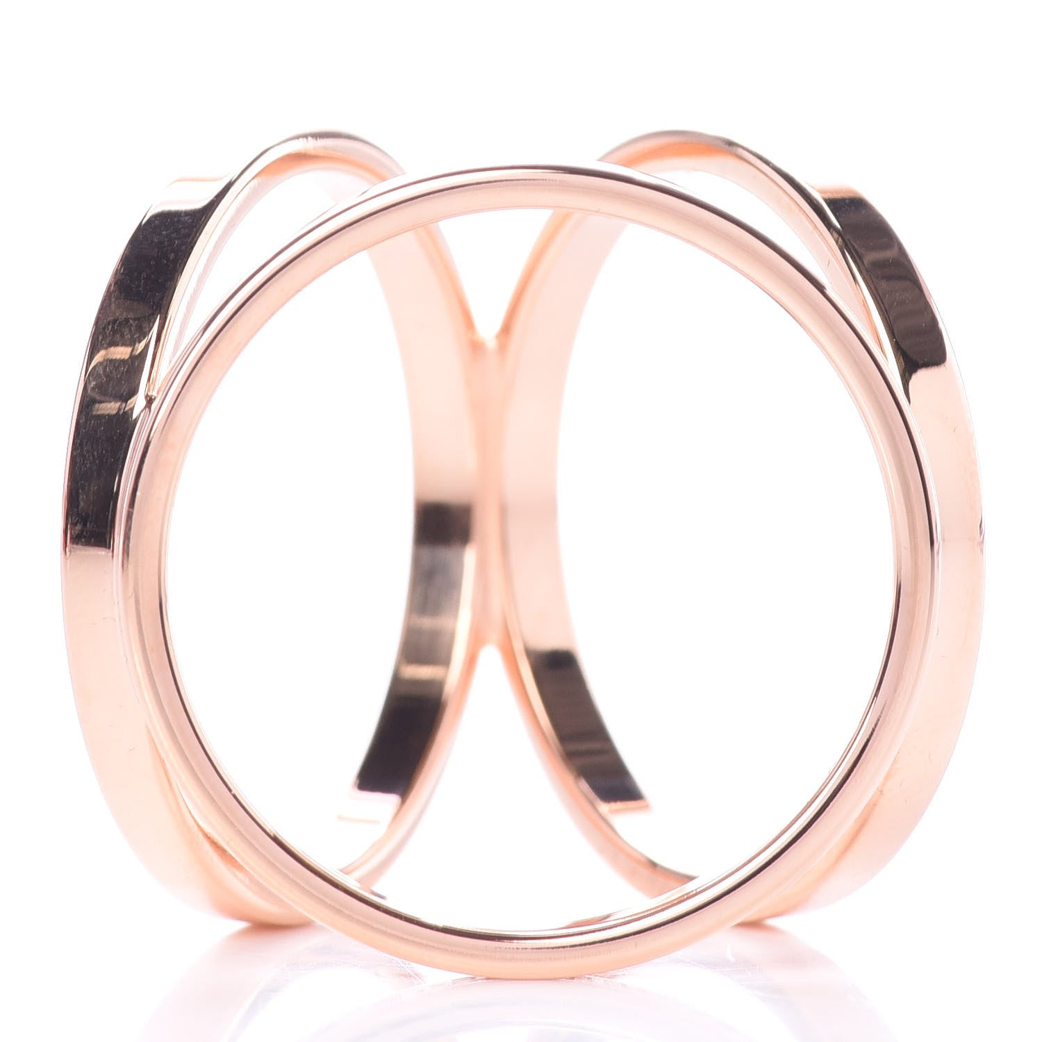Hermes Permabrass Rose Gold Plated Trio Scarf Ring 4 of 5