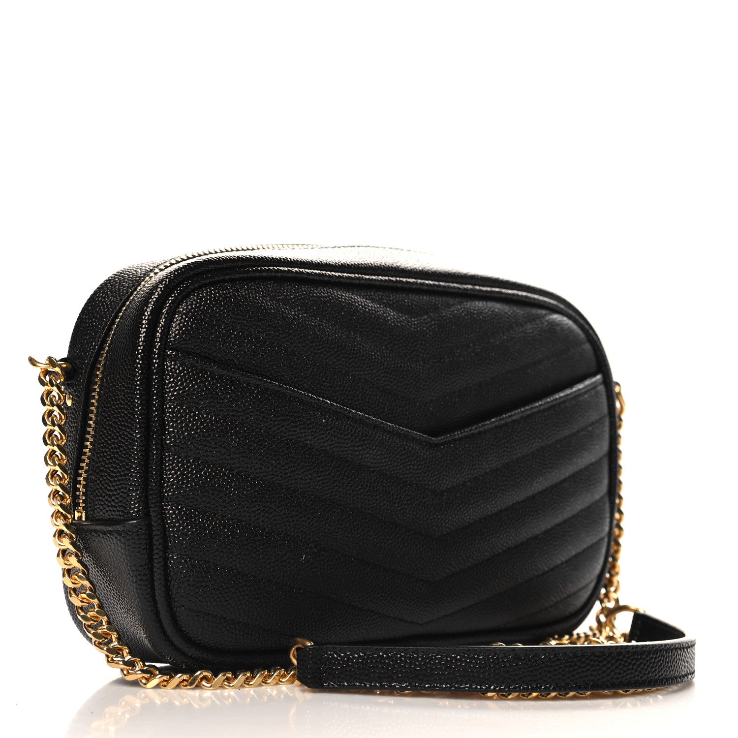 Saint Laurent Grain De Poudre Matelasse Monogram Mini Lou Camera Bag Black 3 of 10