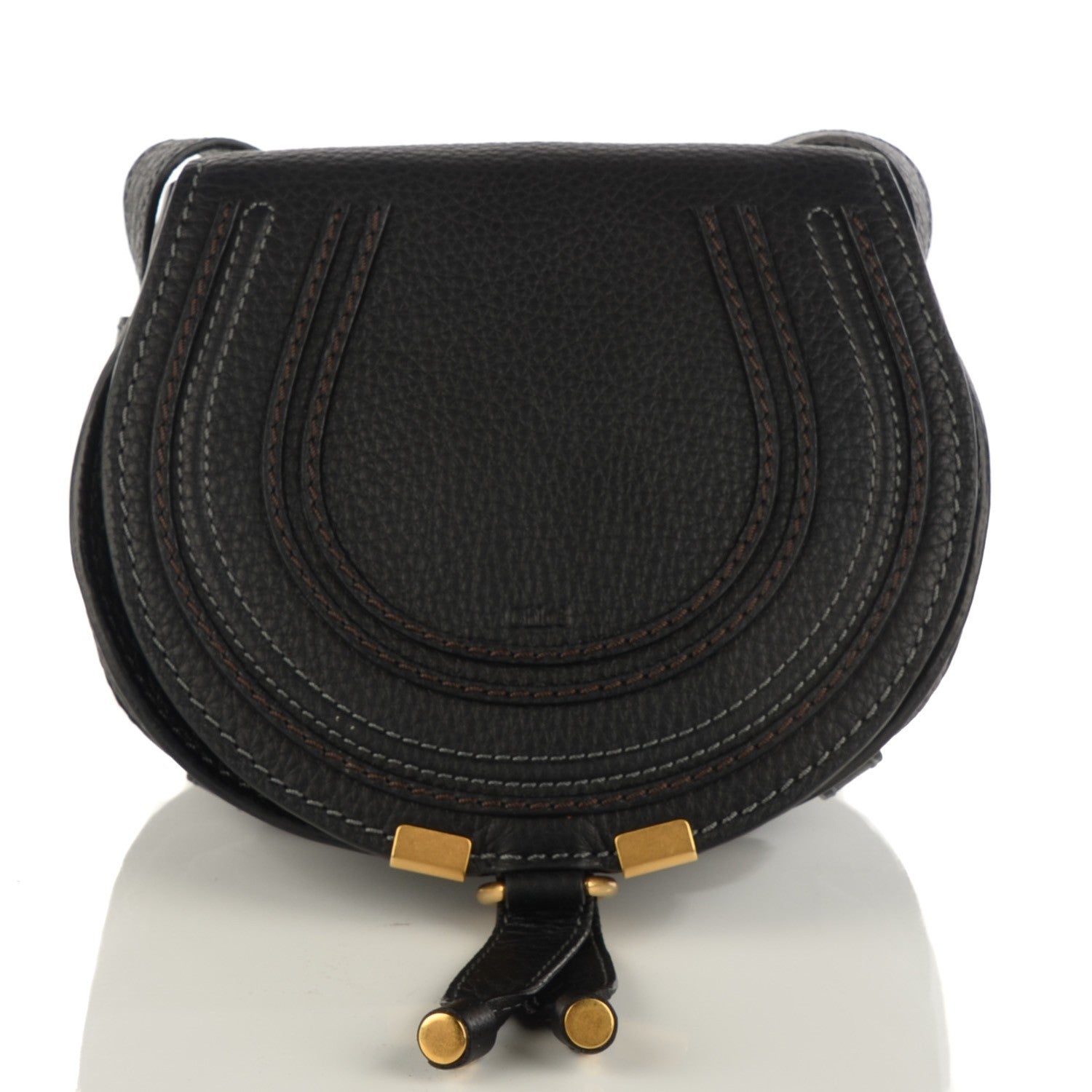 Chloe Calfskin Mini Marcie Round Crossbody Bag Black 1 of 9