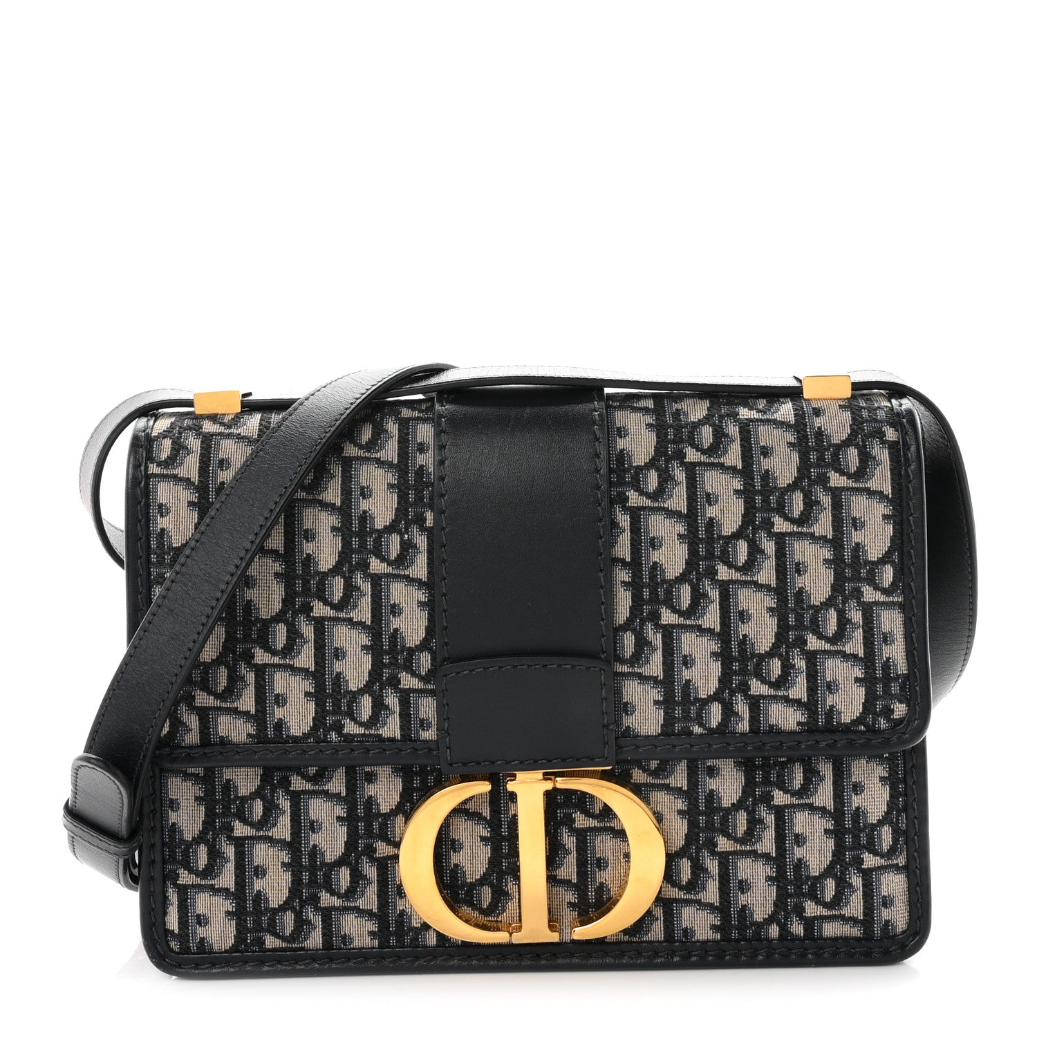 Christian Dior Oblique 30 Montaigne Flap Bag Blue 1 of 10