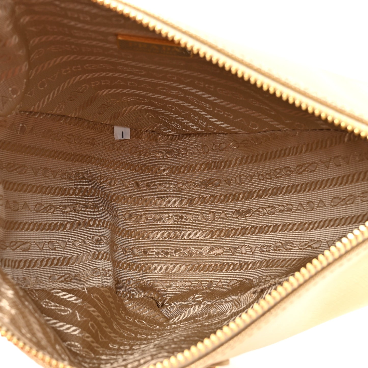 Saffiano Lux Triangle Shoulder Bag Platino