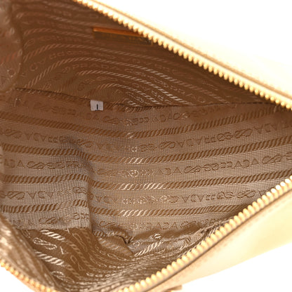 Prada Saffiano Lux Triangle Shoulder Bag Platino 5 of 9